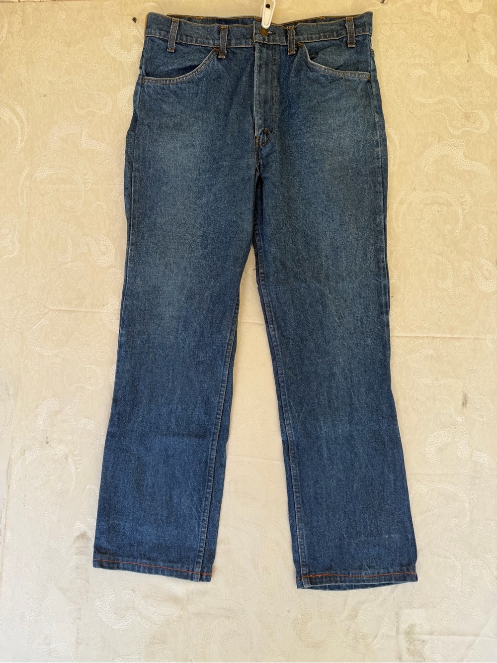 Levi's vintage 519 Orange tab Straight-Leg Jeans in Medium Blue Denim